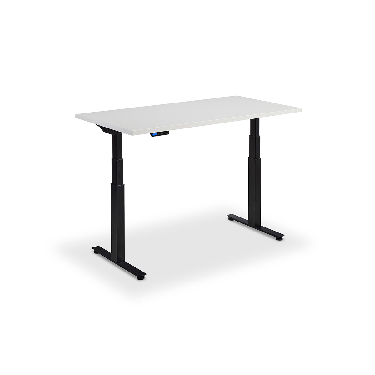 Lavoro Flyga 1400 x 700mm black dual motor standing desk with light grey desktop
