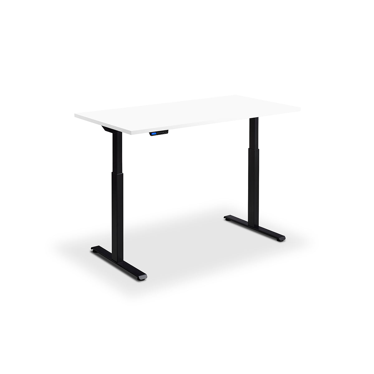 Lavoro Flyga 1600 x 800mm white dual motor standing desk with natural oak desktop