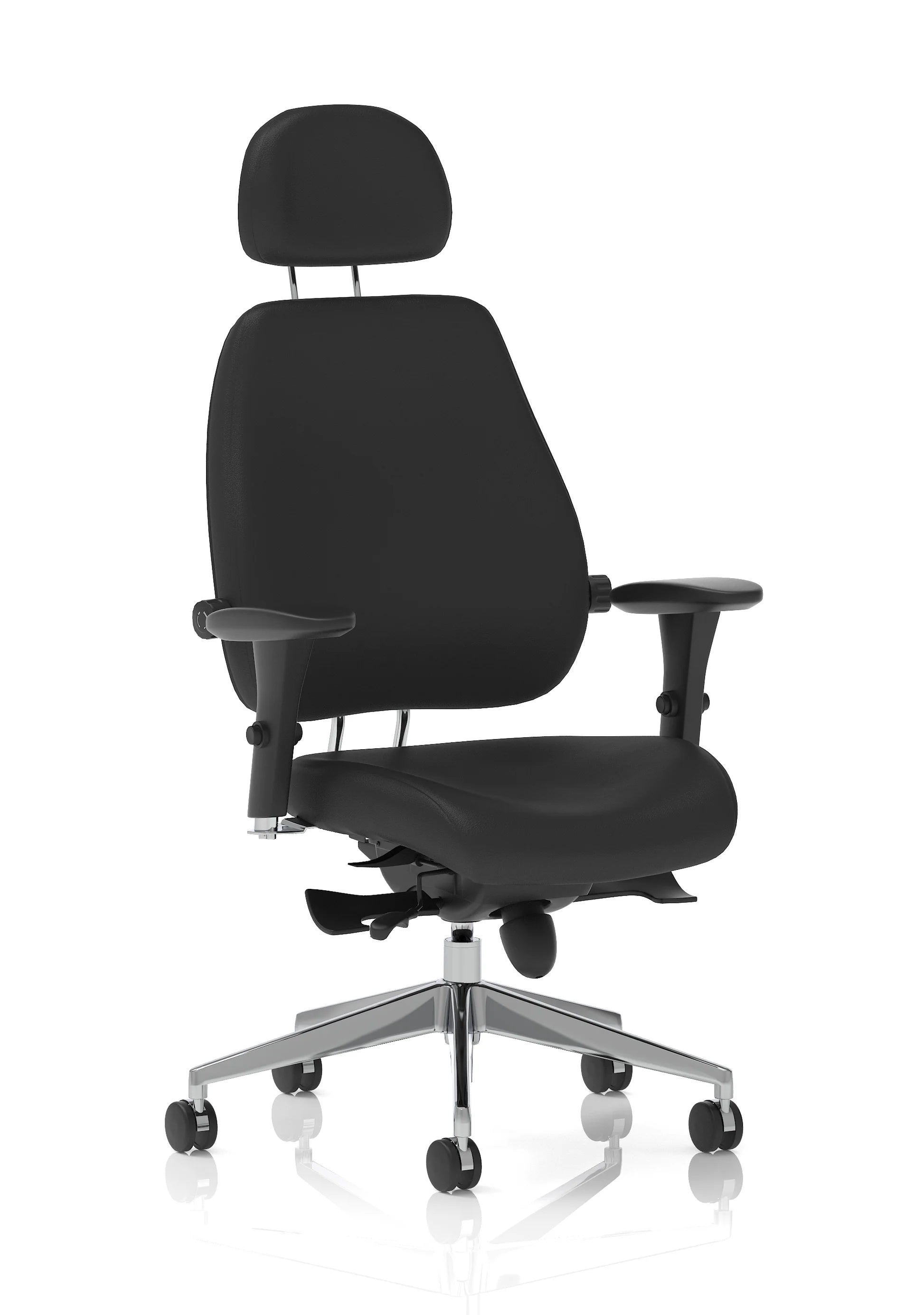 High back ergonomic office chair with headrest and lumbar support for all-day use