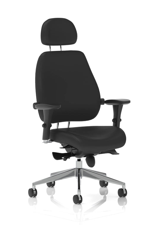 High back ergonomic office chair with headrest and lumbar support for all-day use
