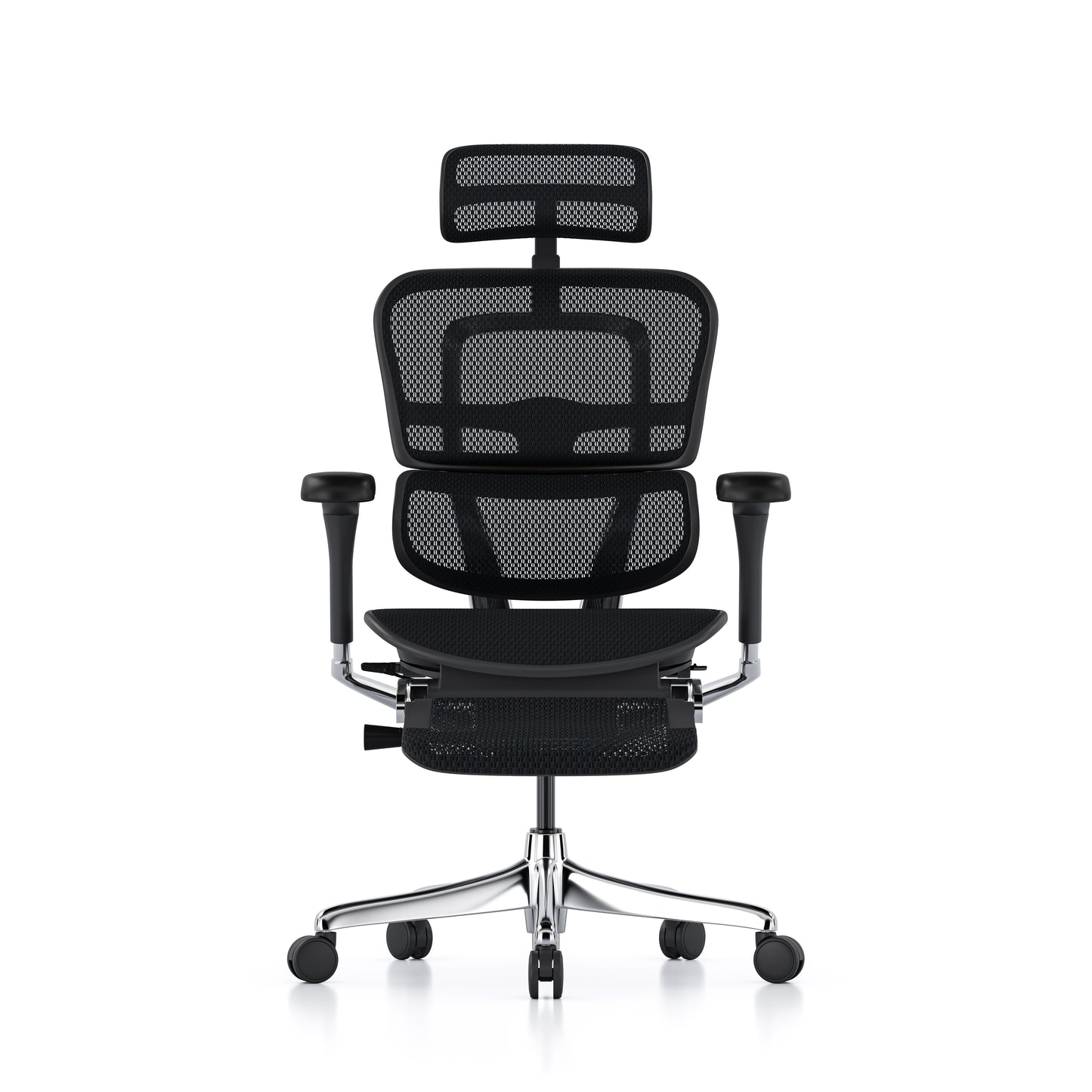 Ergohuman Elite G2 ergonomic office chair with adjustable headrest in black mesh