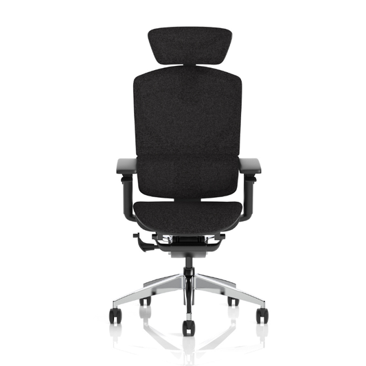 Detail view of Dynamic Ergo Click Plus high-back ergonomic office chair with headrest in fabric