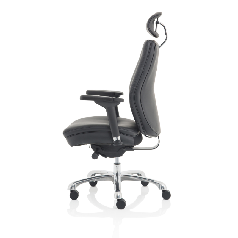 Professional Dynamic Domino leather office chair with ergonomic high-back design and adjustable headrest