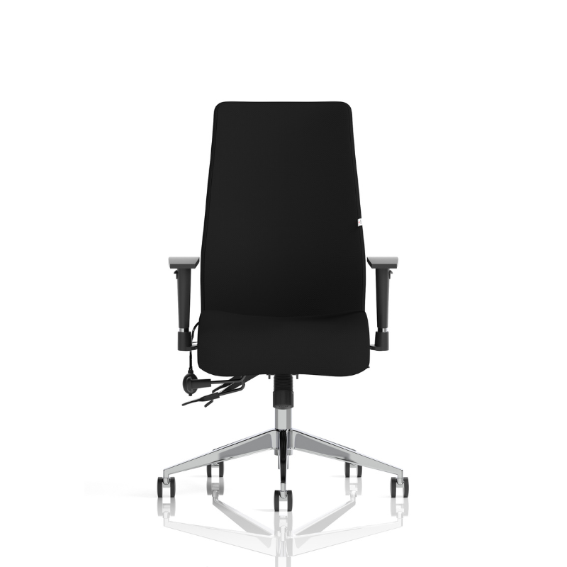 Dynamic Onyx high-back ergonomic office chair in fabric with adjustable arms and no headrest