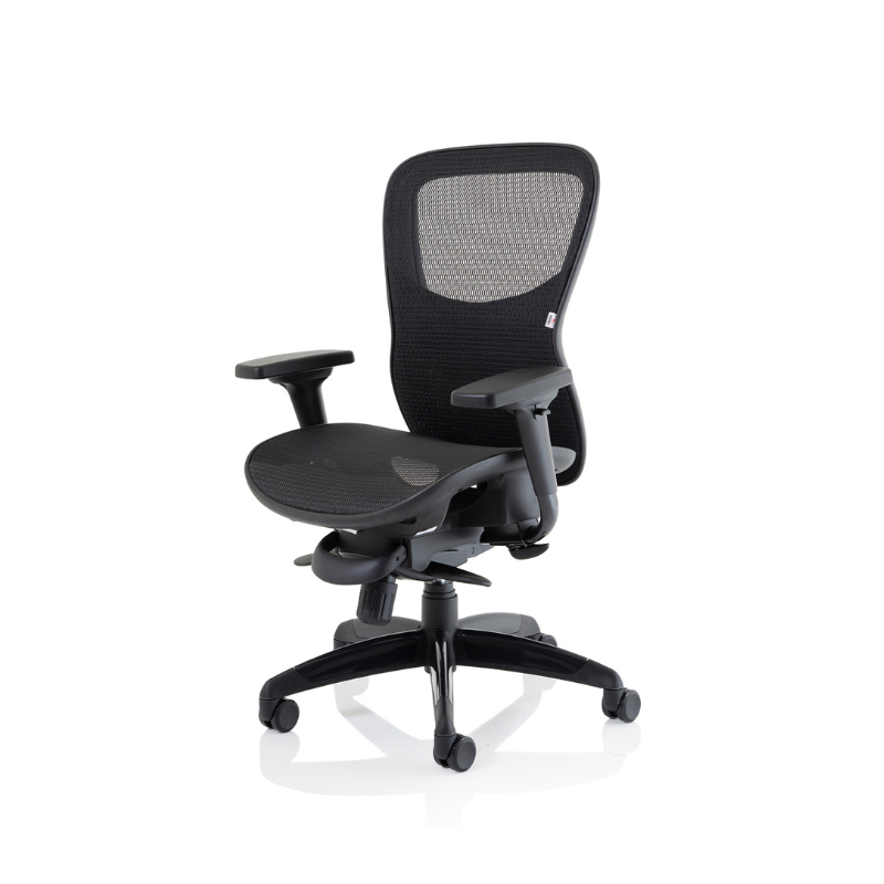 Dynamic Stealth Shadow ergonomic office chair with mesh back and no headrest