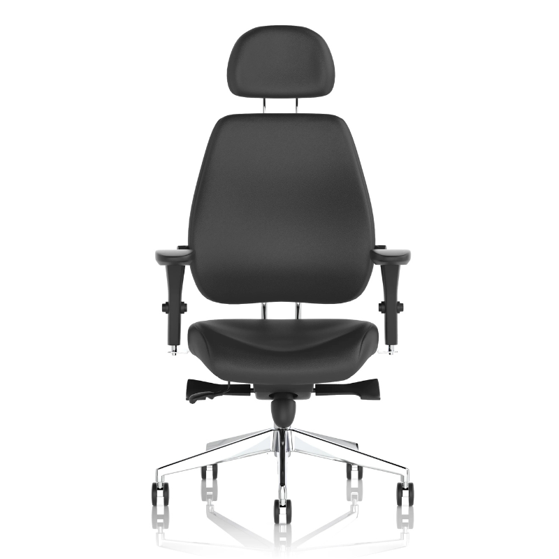 High back ergonomic office chair with headrest and lumbar support for all-day use