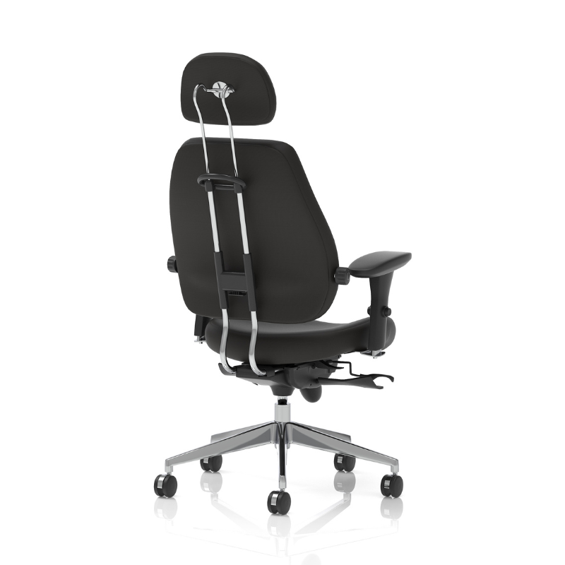 Dynamic Chiro Plus Ultimate ergonomic office chair with headrest designed for 24-hour support.