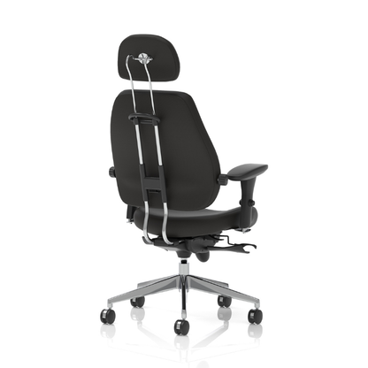 Dynamic Chiro Plus Ultimate ergonomic office chair with headrest designed for 24-hour support.