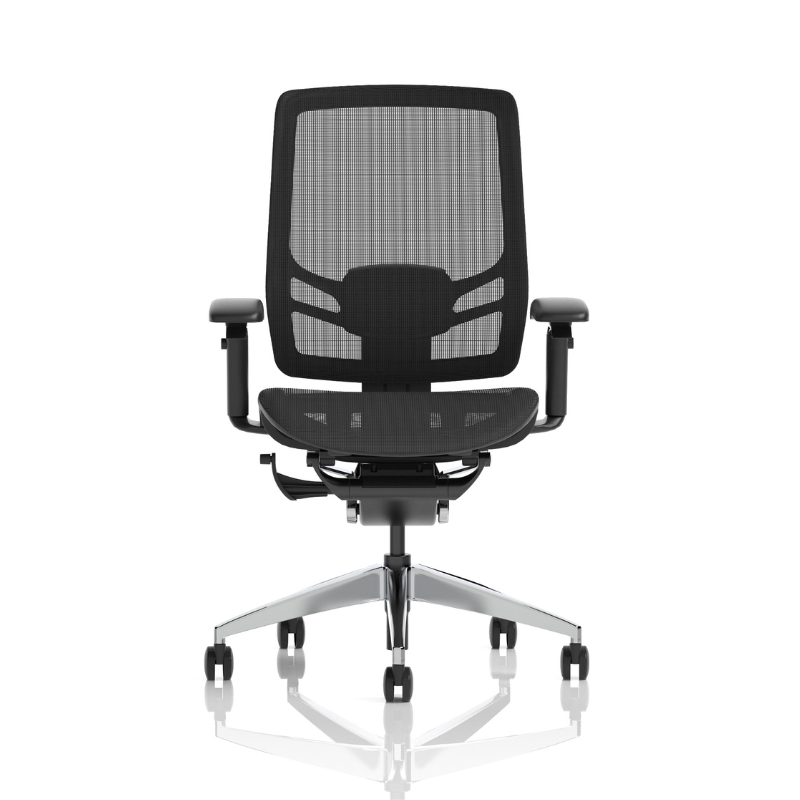 Dynamic Ergo Click high-back mesh ergonomic office chair without headrest – front view
