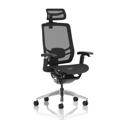Ergo Click High Back Ergonomic Office Chair with Arms and headrest in modern office setting