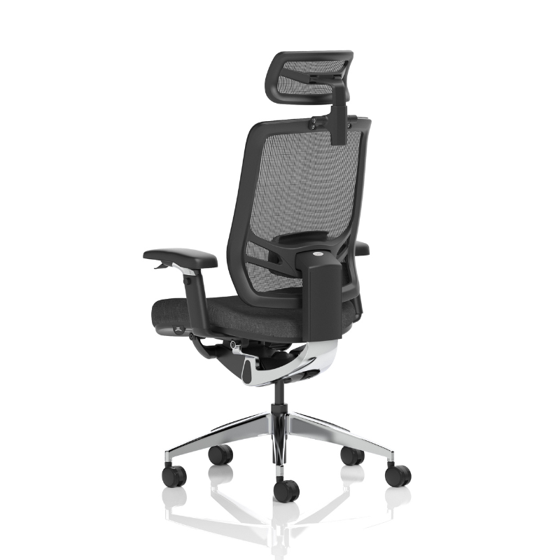 Dynamic Ergo Click office chair showing breathable mesh back and headrest