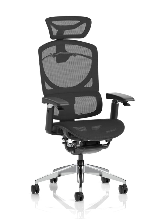 Modern ergonomic mesh office chair with adjustable headrest and armrests