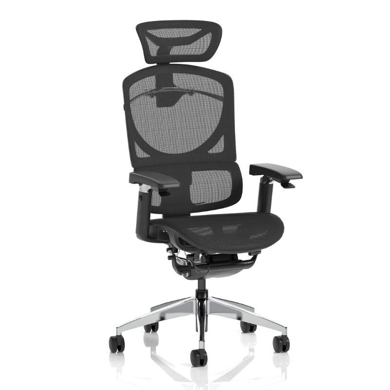 Modern ergonomic mesh office chair with adjustable headrest and armrests
