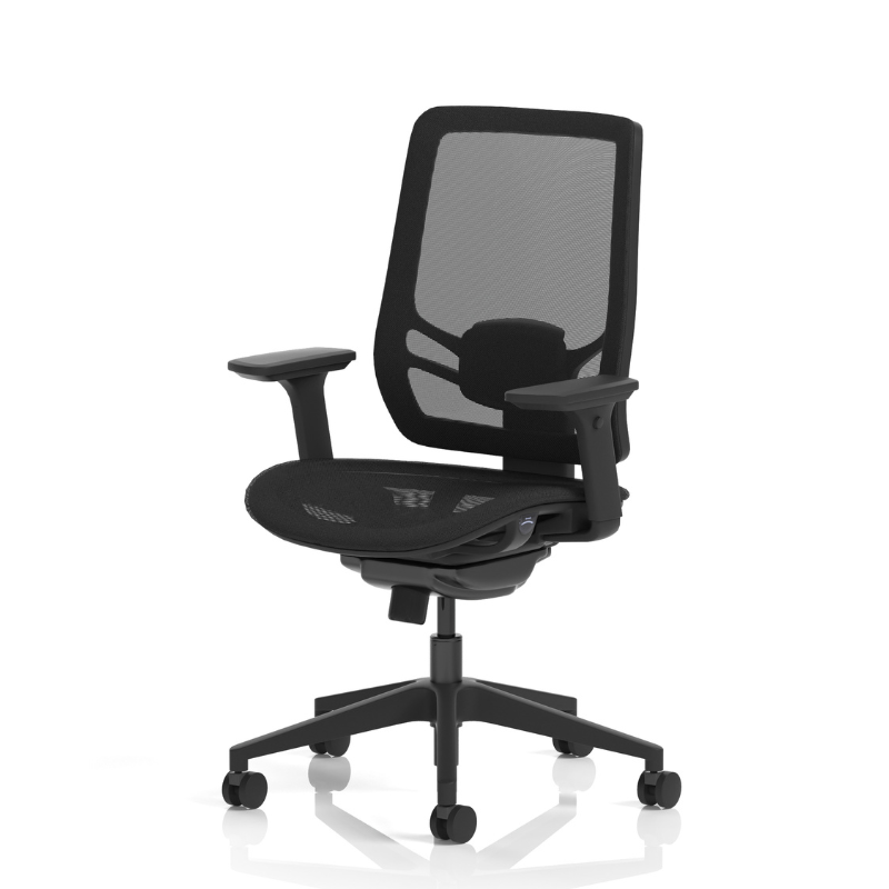 Dynamic Ergo Twist high-back ergonomic chair without headrest – angled view