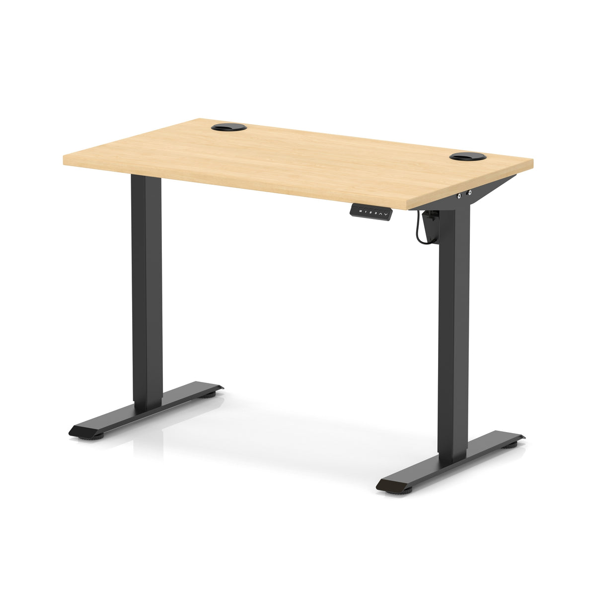 Dynamic Air Lite Slimline 1000mm desk in Maple with black legs