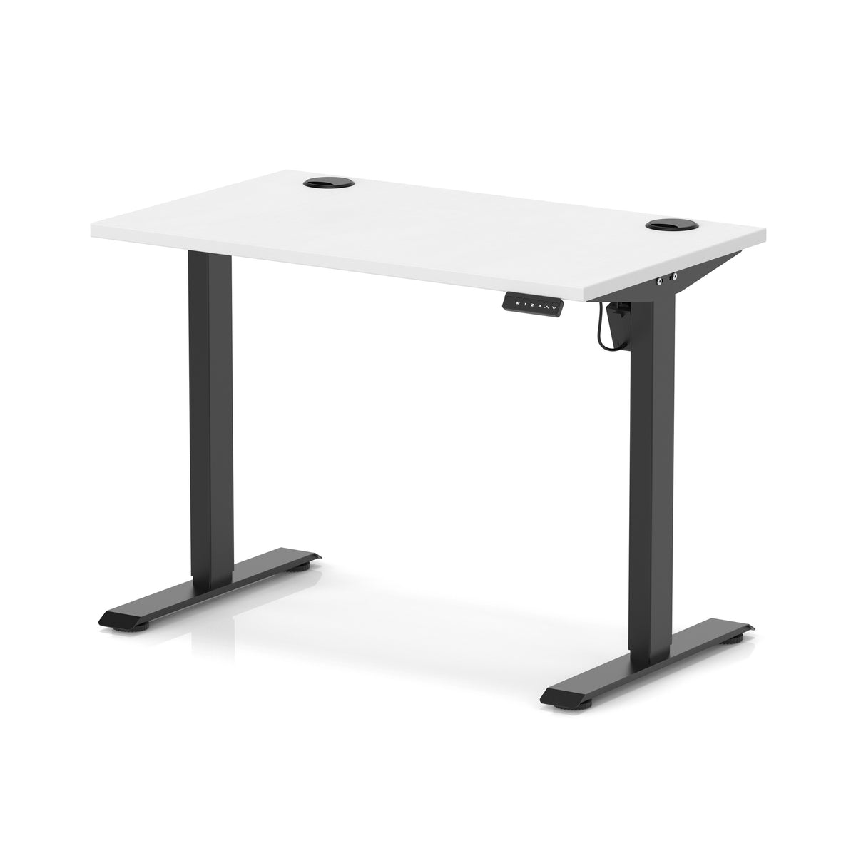 Dynamic Air Lite Slimline 1000mm desk in White with black legs