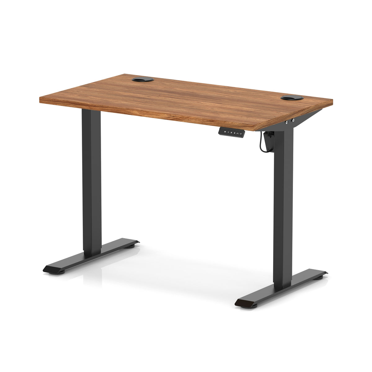 Dynamic Air Lite Slimline 1000mm desk in Walnut with black legs