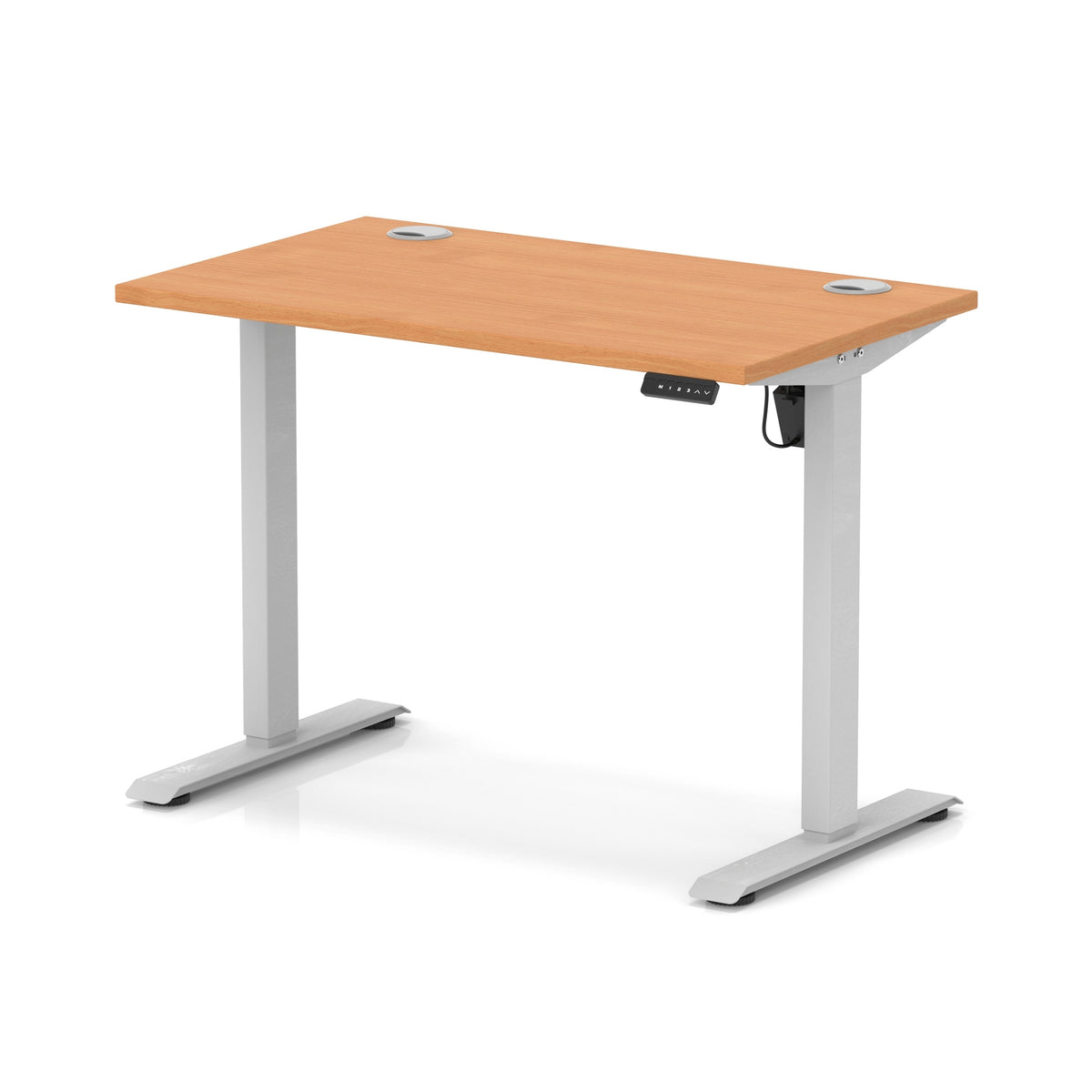 Dynamic Air Lite Slimline 1000mm desk in Beech with silver legs