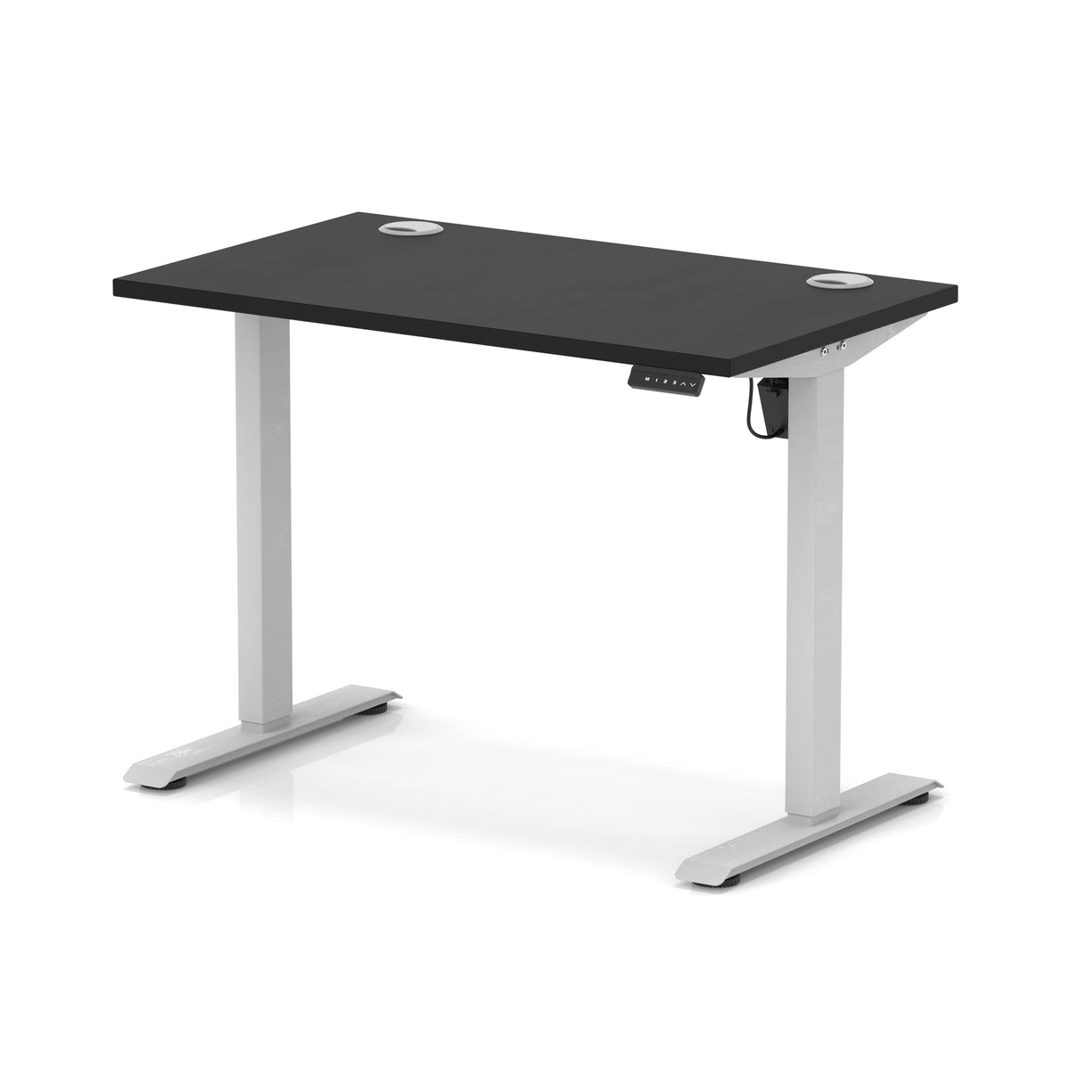 Dynamic Air Lite Slimline 1000mm desk in Black with silver legs