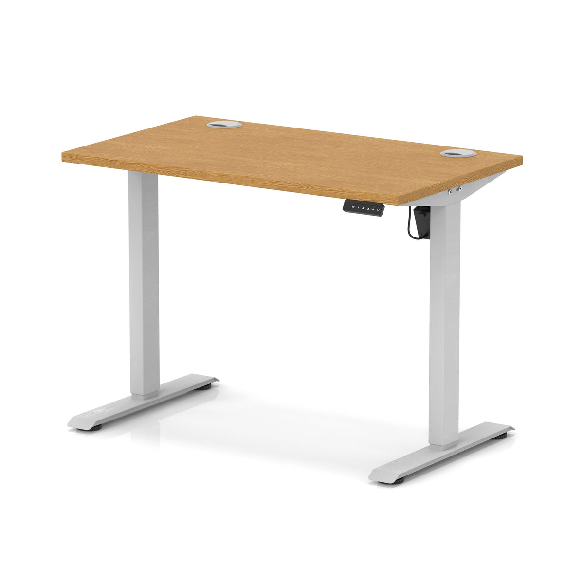 Dynamic Air Lite Slimline 1000mm desk in Oak with silver legs