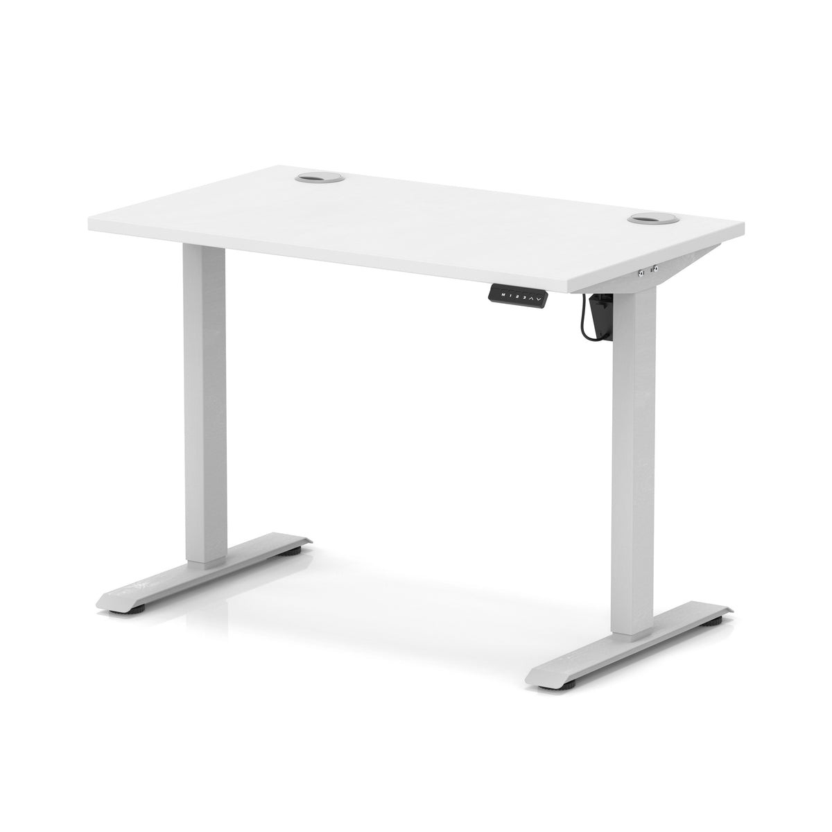 Dynamic Air Lite Slimline 1000mm desk in White with silver legs