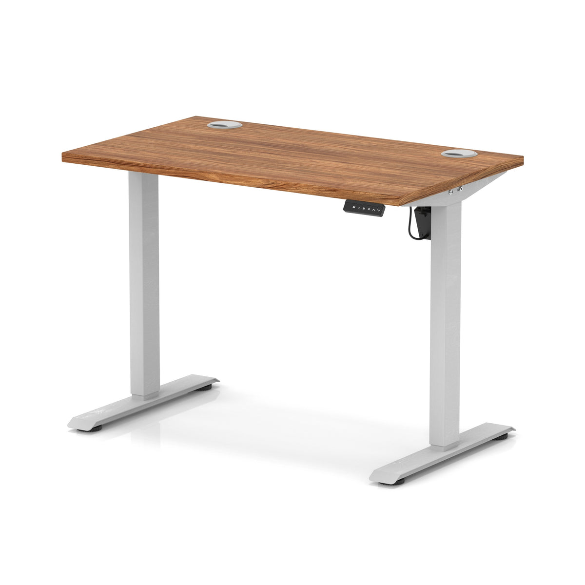Dynamic Air Lite Slimline 1000mm desk in Walnut with silver legs
