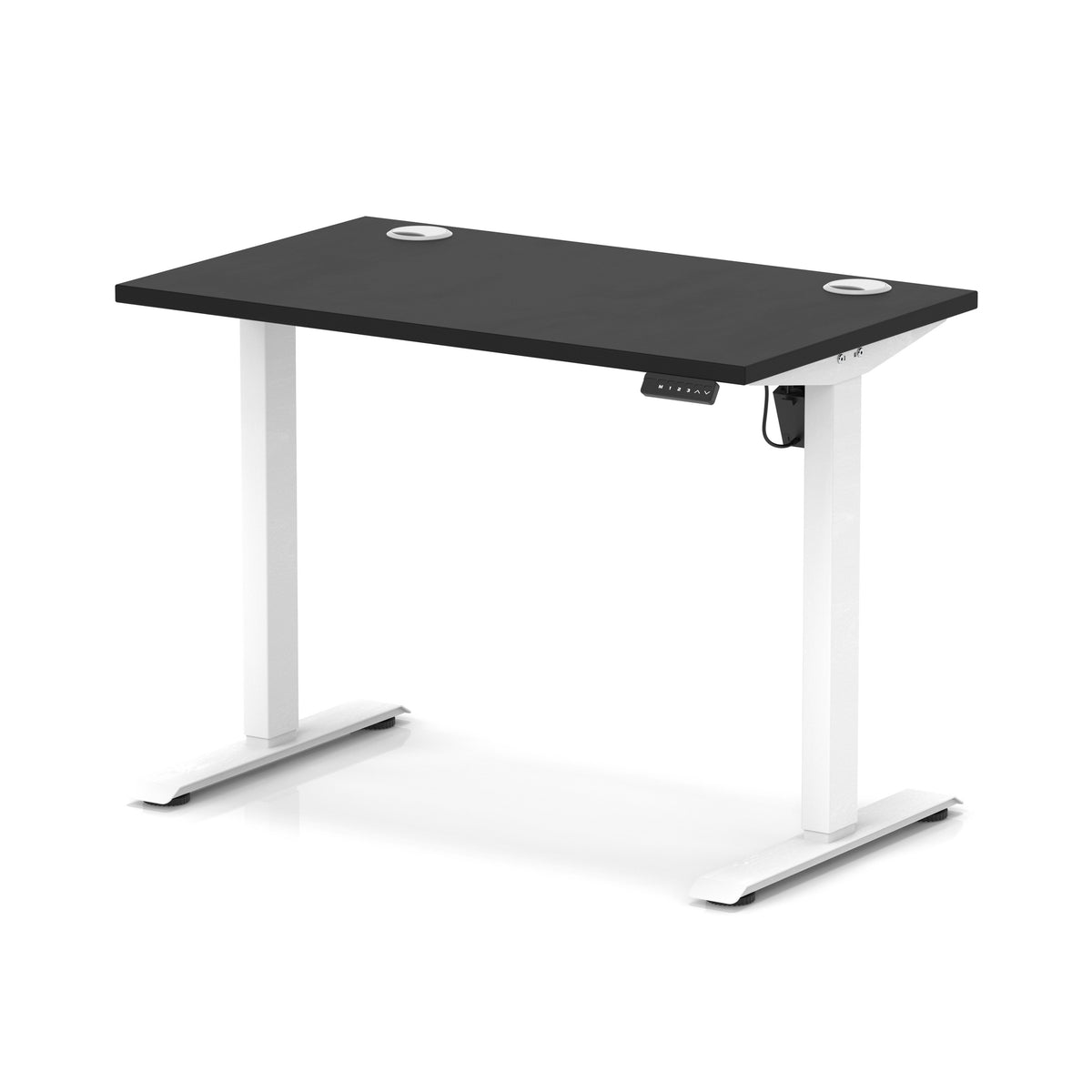 Dynamic Air Lite Slimline 1000mm desk in Black with white legs