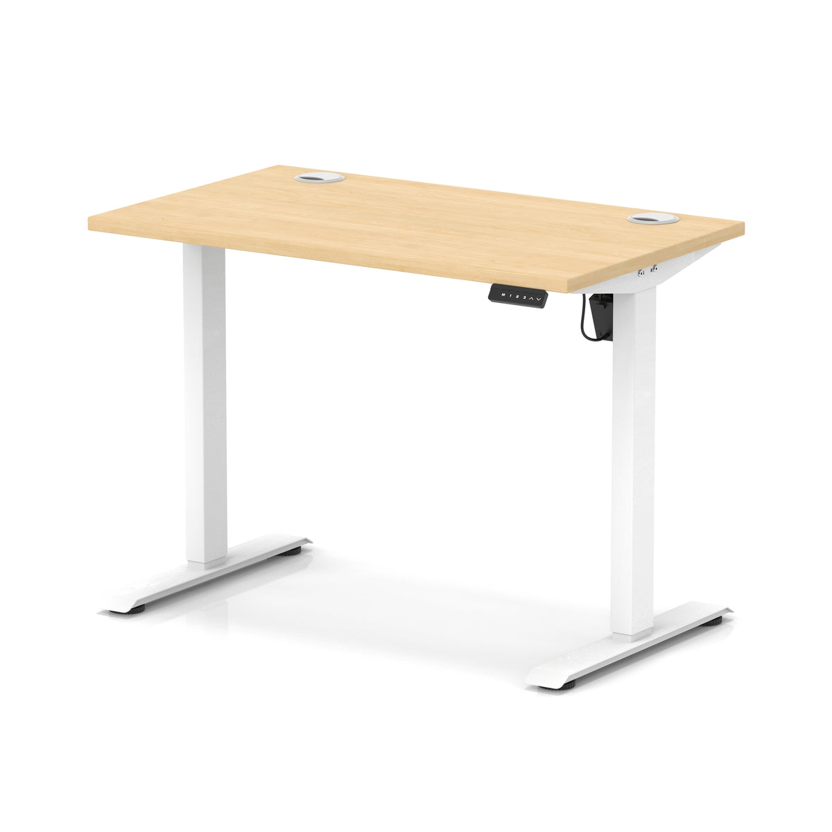 Dynamic Air Lite Slimline 1000mm desk in Maple with white legs