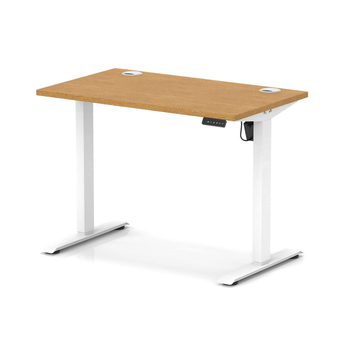 Dynamic Air Lite Slimline 1000mm desk in Oak with white legs