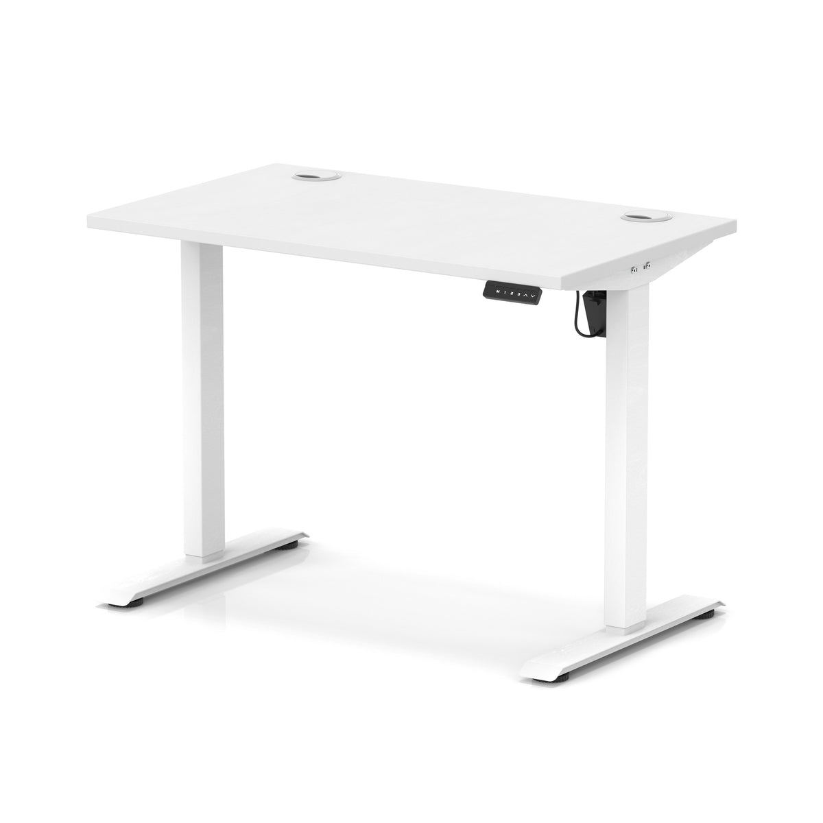 Dynamic Air Lite Slimline 1000mm desk in White with white legs