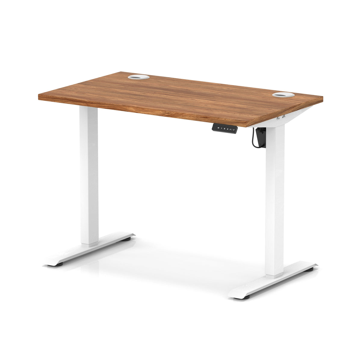 Dynamic Air Lite Slimline 1000mm desk in Walnut with white legs
