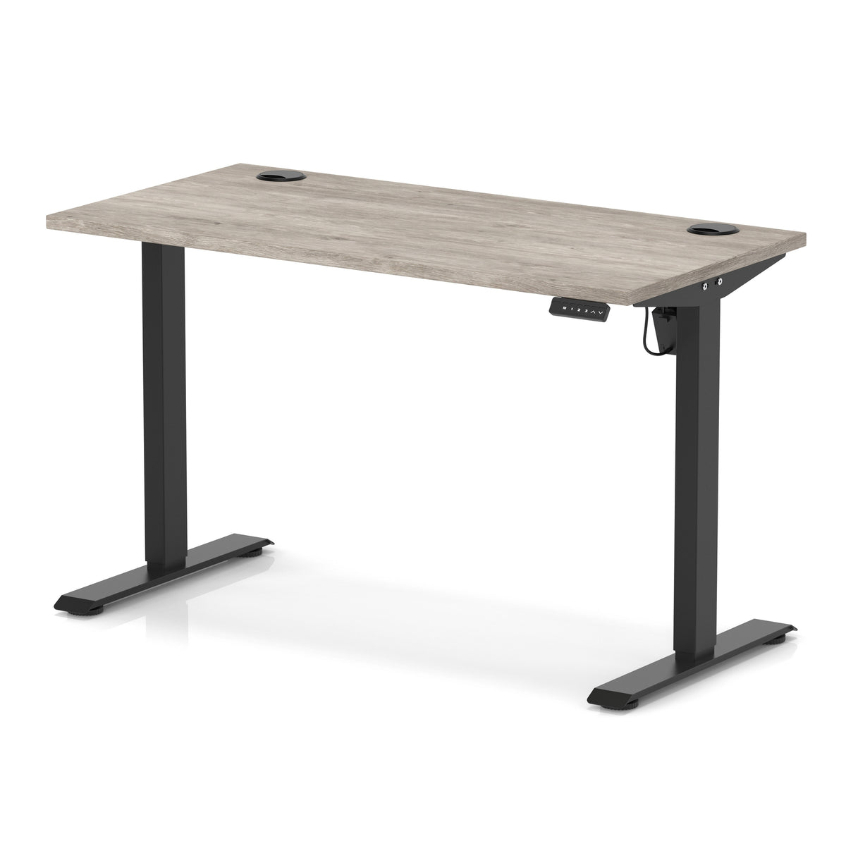 Dynamic Air Lite Slimline 1200mm desk in Grey Oak with black legs