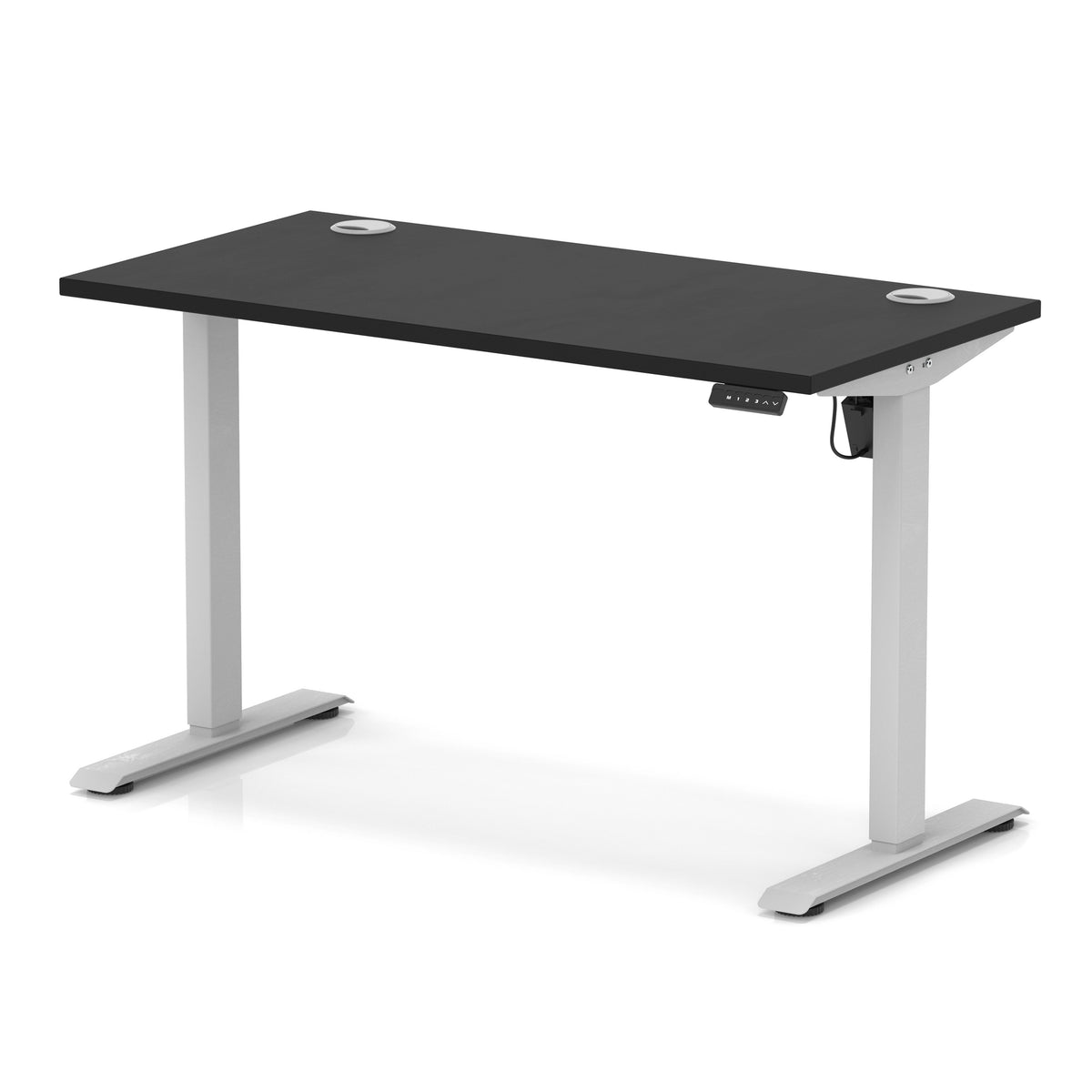 Dynamic Air Lite Slimline 1200mm desk in Black with silver legs