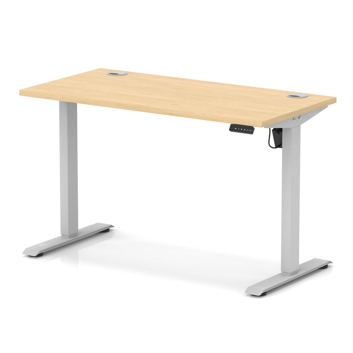 Dynamic Air Lite Slimline 1200mm desk in Maple with silver legs