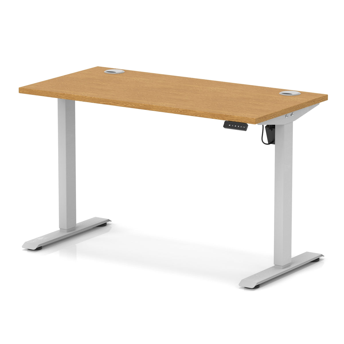 Dynamic Air Lite Slimline 1200mm desk in Oak with silver legs