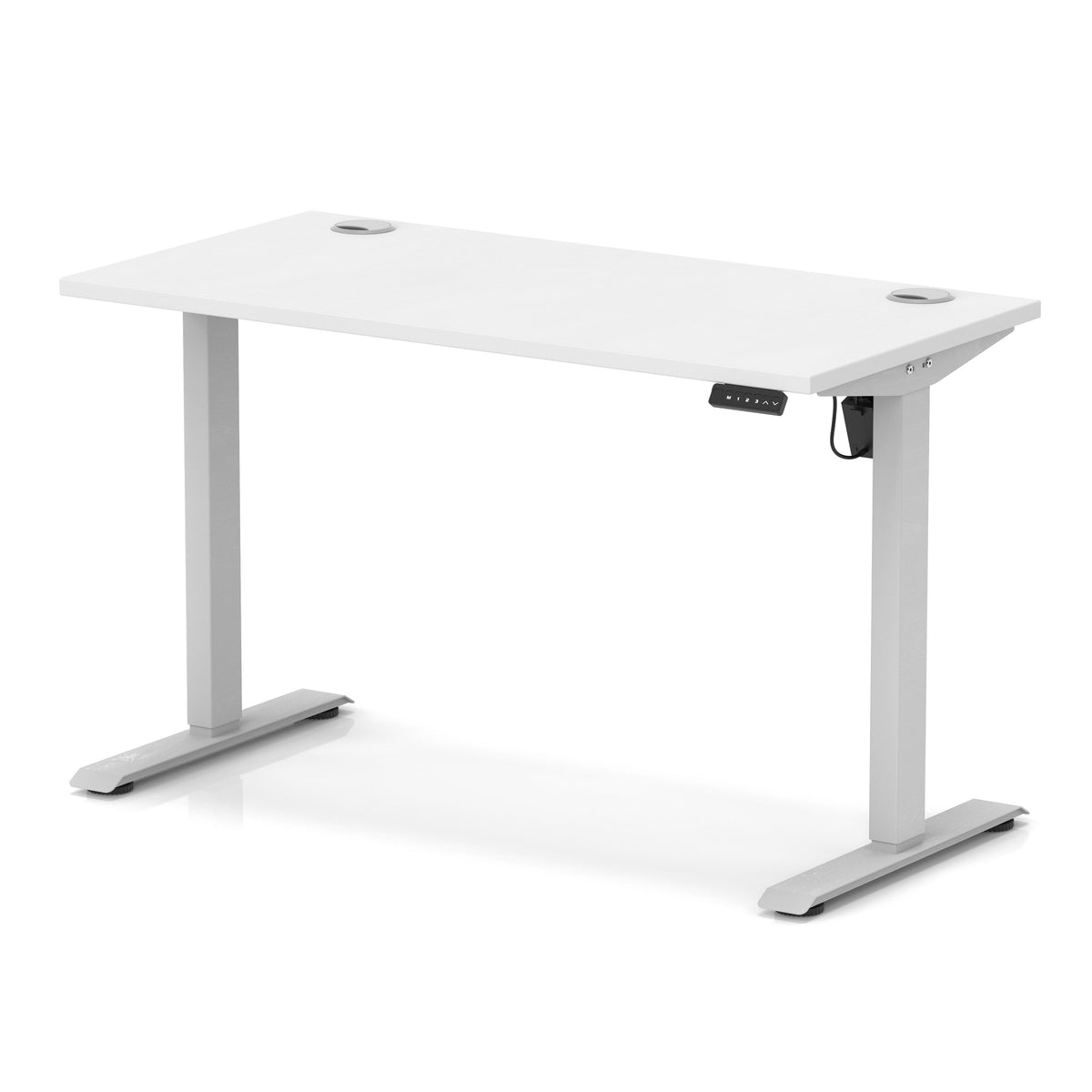 Dynamic Air Lite Slimline 1200mm desk in White with silver legs