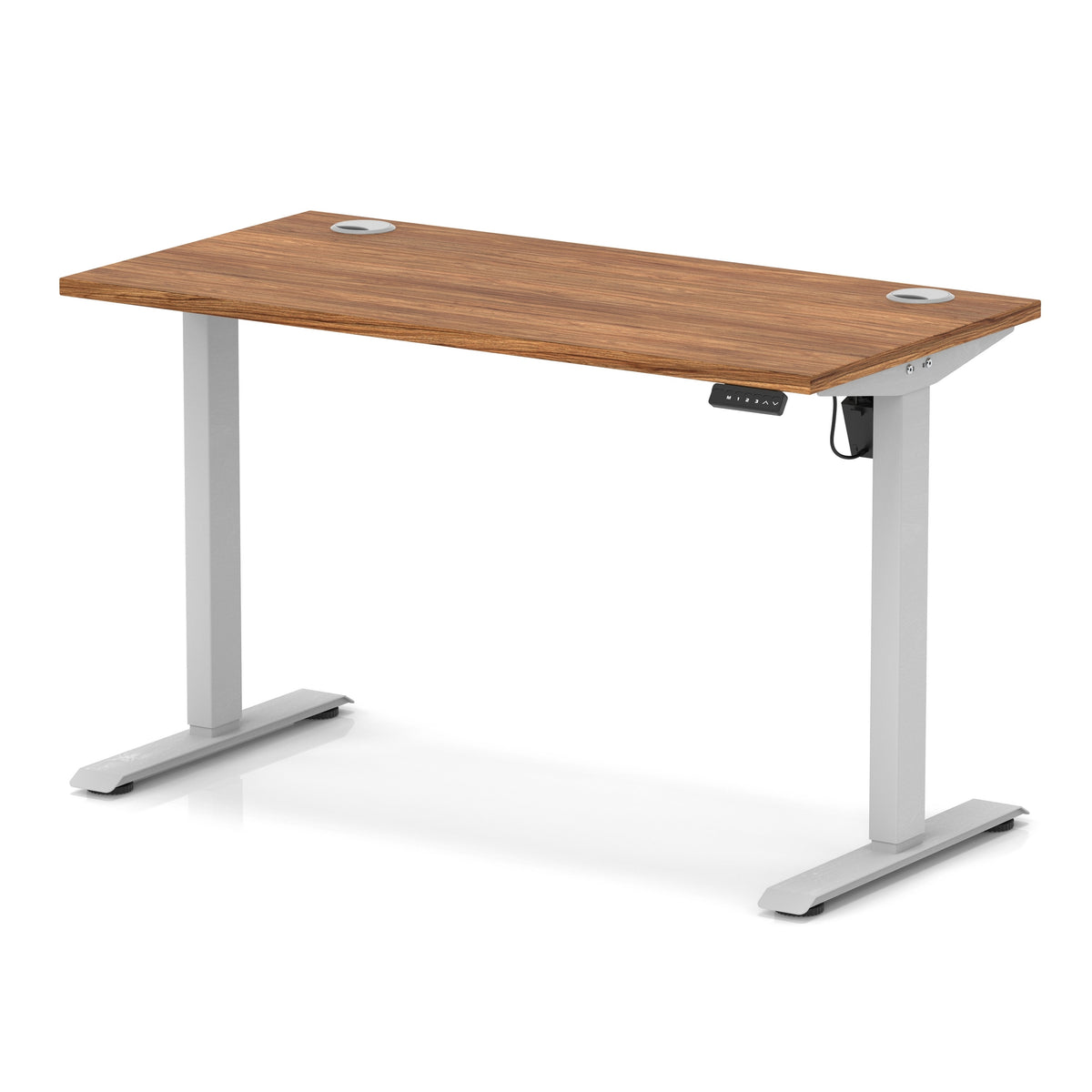 Dynamic Air Lite Slimline 1200mm desk in Walnut with silver legs