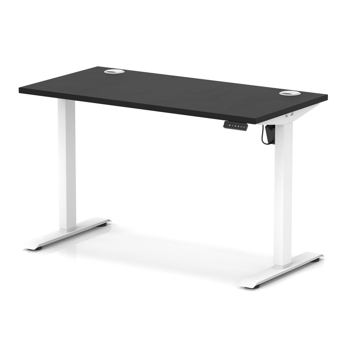 Dynamic Air Lite Slimline 1200mm desk in Black with white legs
