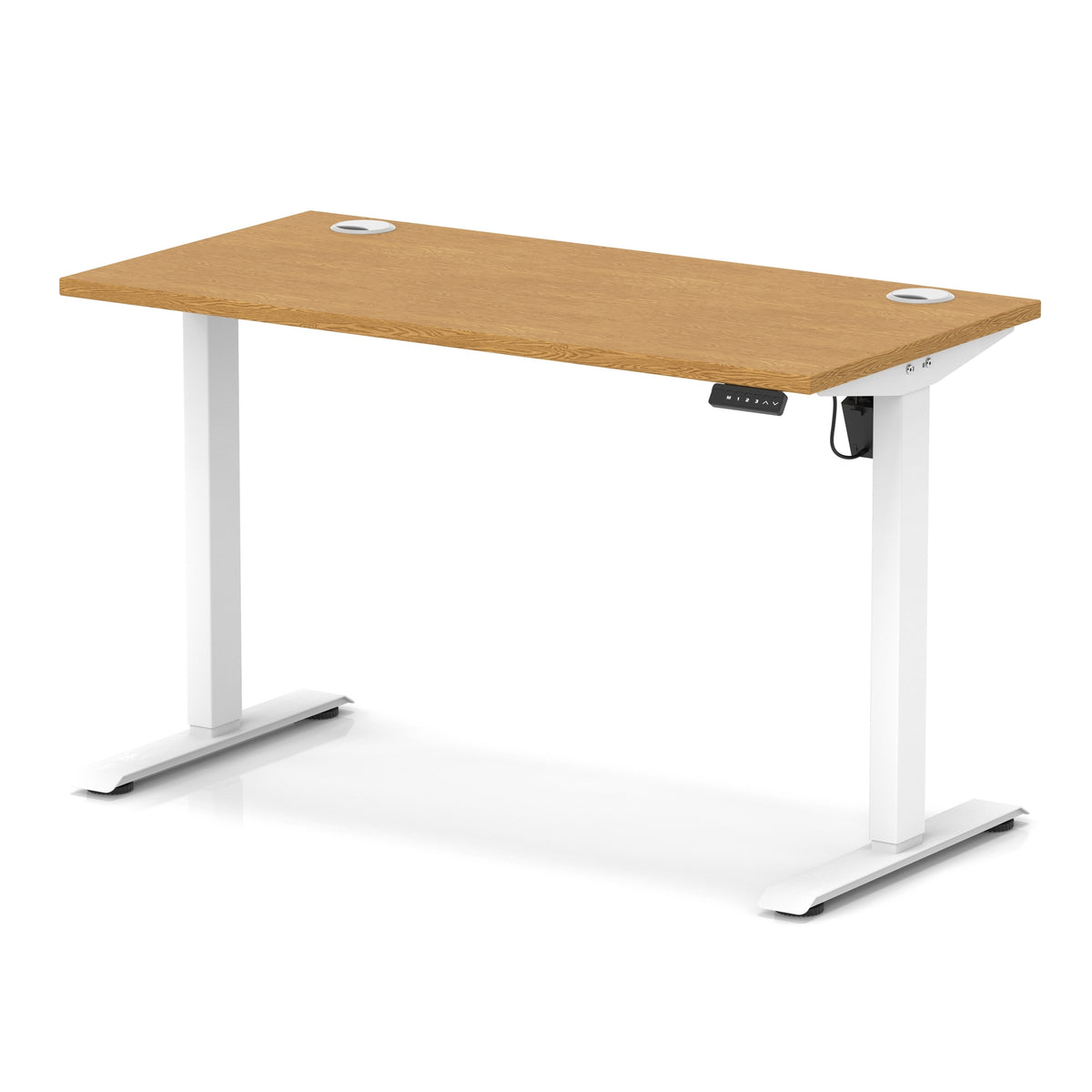 Dynamic Air Lite Slimline 1200mm desk in Oak with white legs