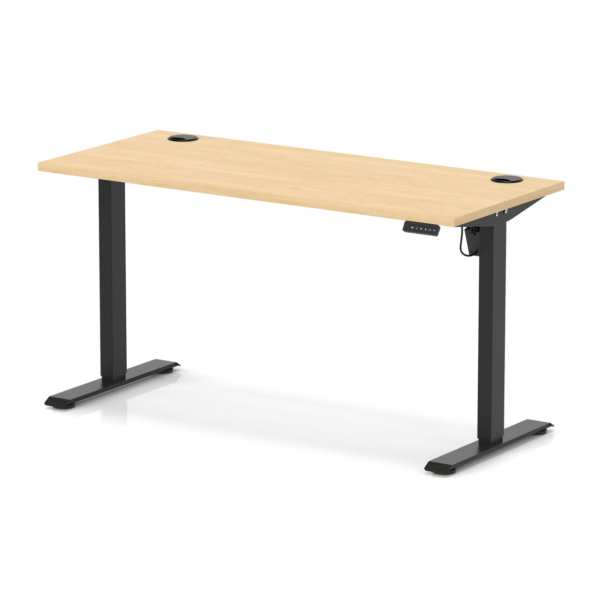 Dynamic Air Lite Slimline 1400mm desk in Maple with black legs