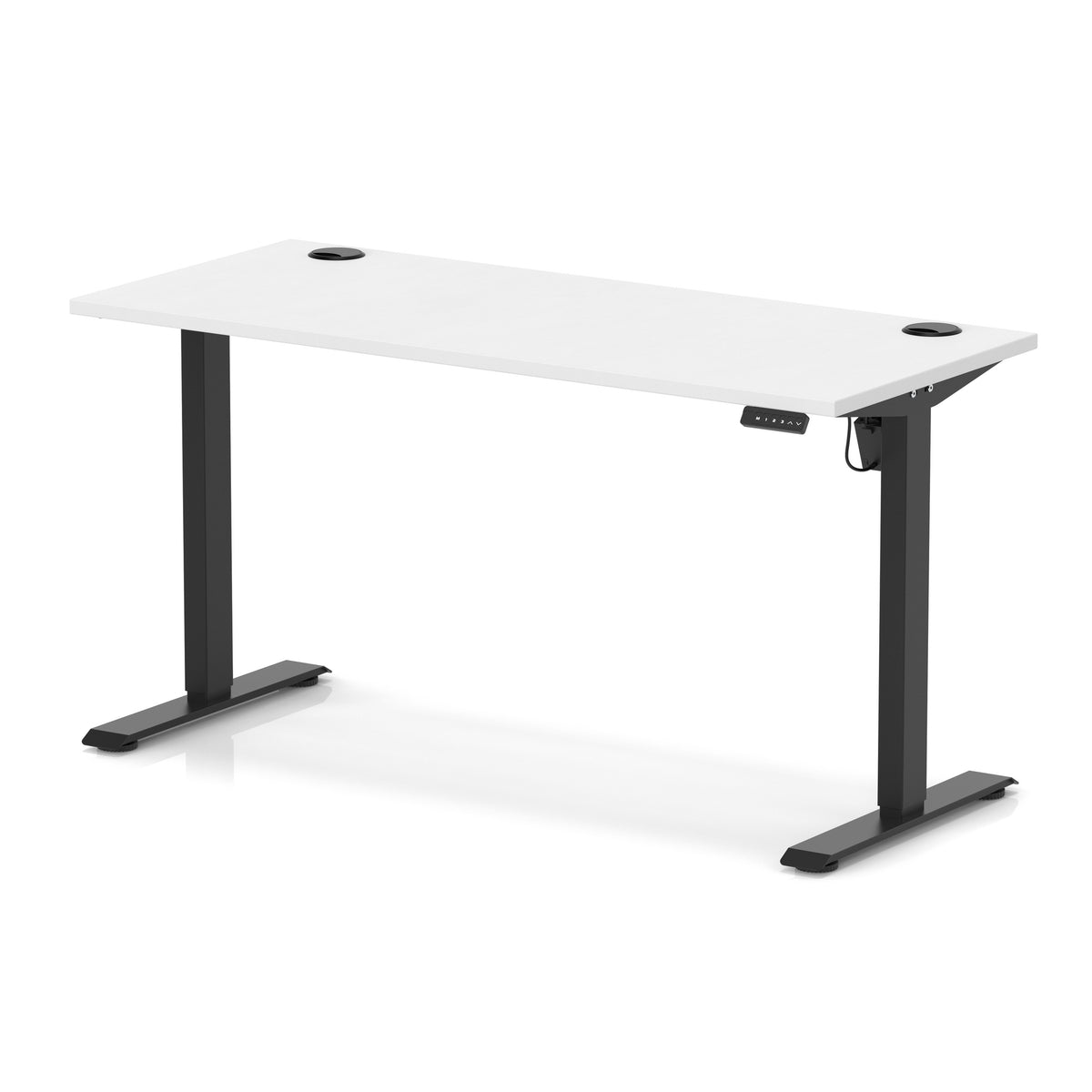 Dynamic Air Lite Slimline 1400mm desk in White with black legs