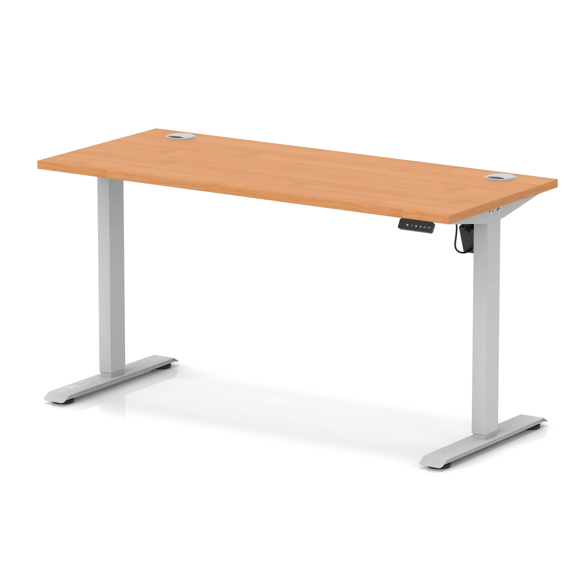 Dynamic Air Lite Slimline 1400mm desk in Beech with silver legs