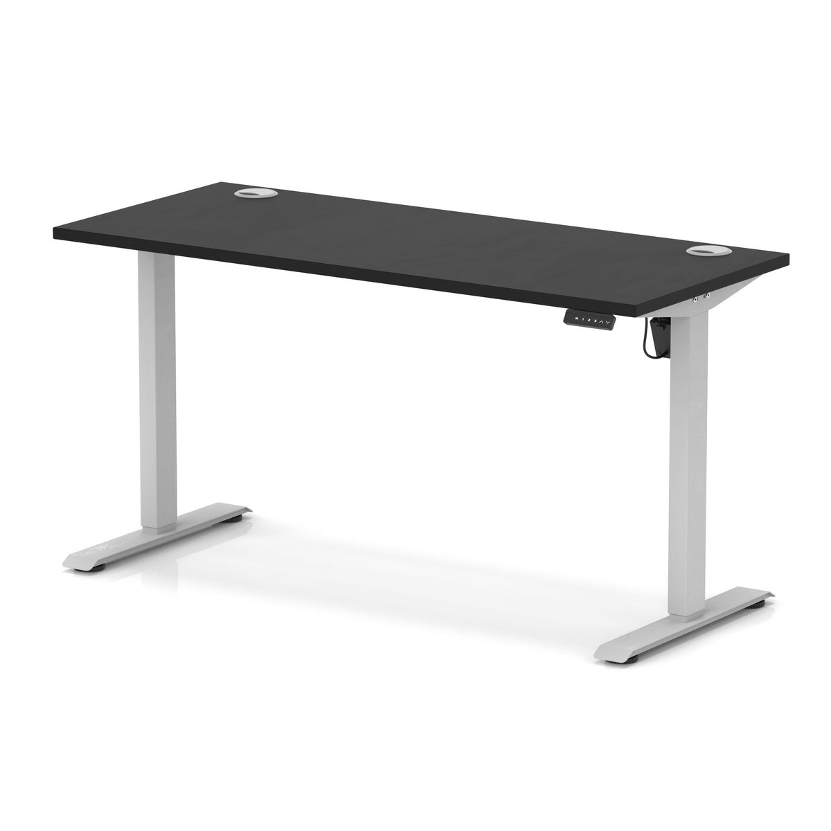 Dynamic Air Lite Slimline 1400mm desk in Black with silver legs