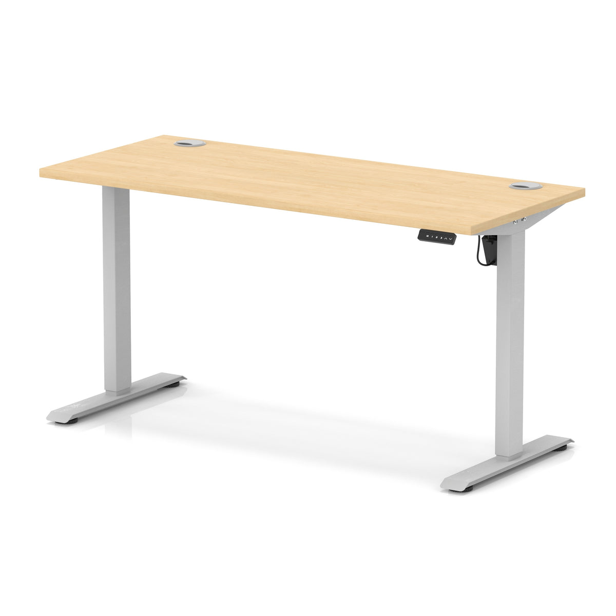 Dynamic Air Lite Slimline 1400mm desk in Maple with silver legs