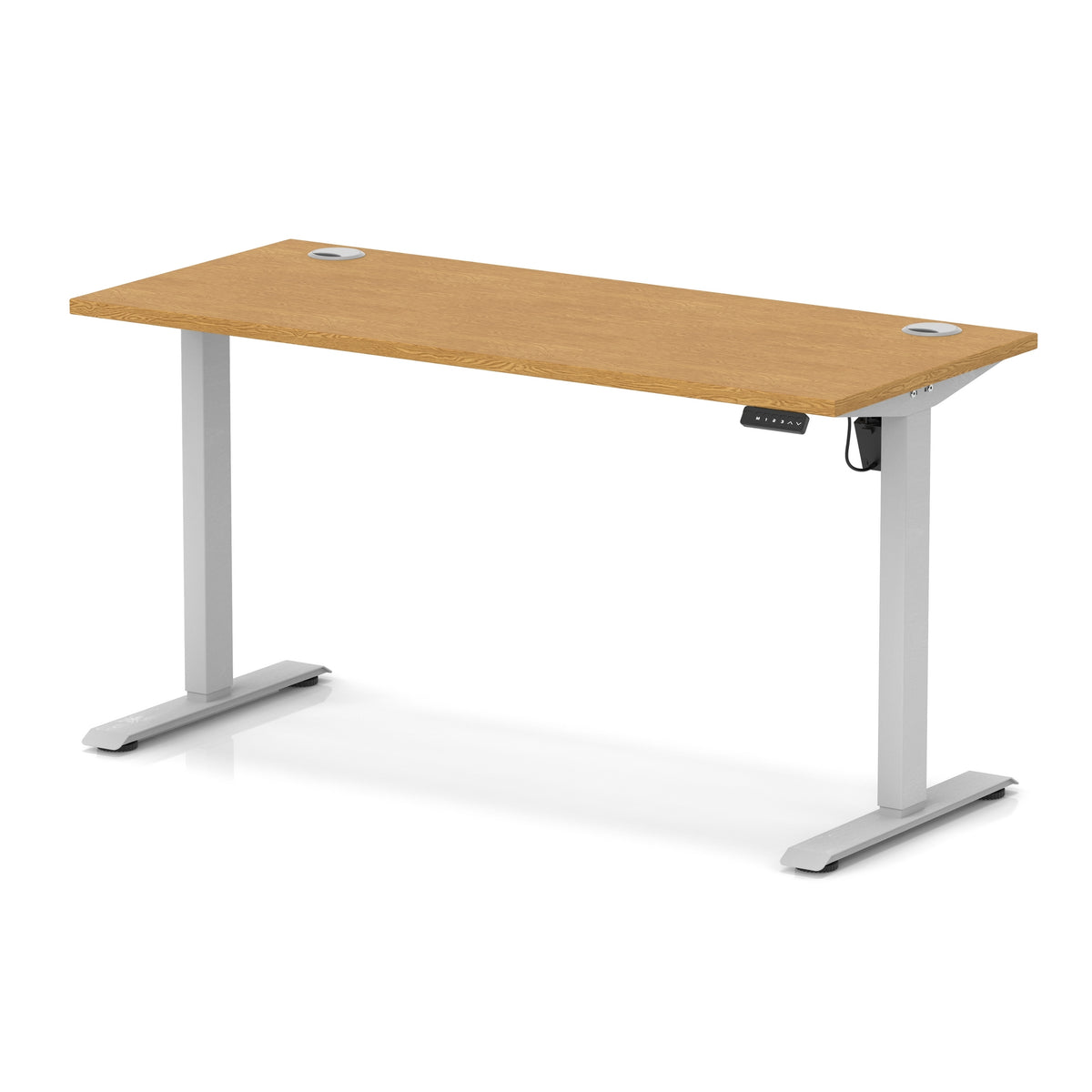 Dynamic Air Lite Slimline 1400mm desk in Oak with silver legs