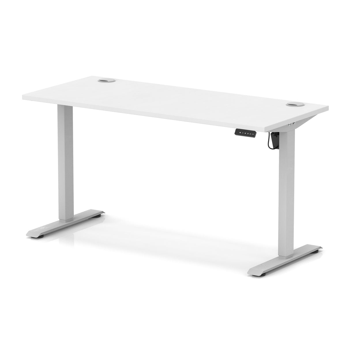 Dynamic Air Lite Slimline 1400mm desk in White with silver legs