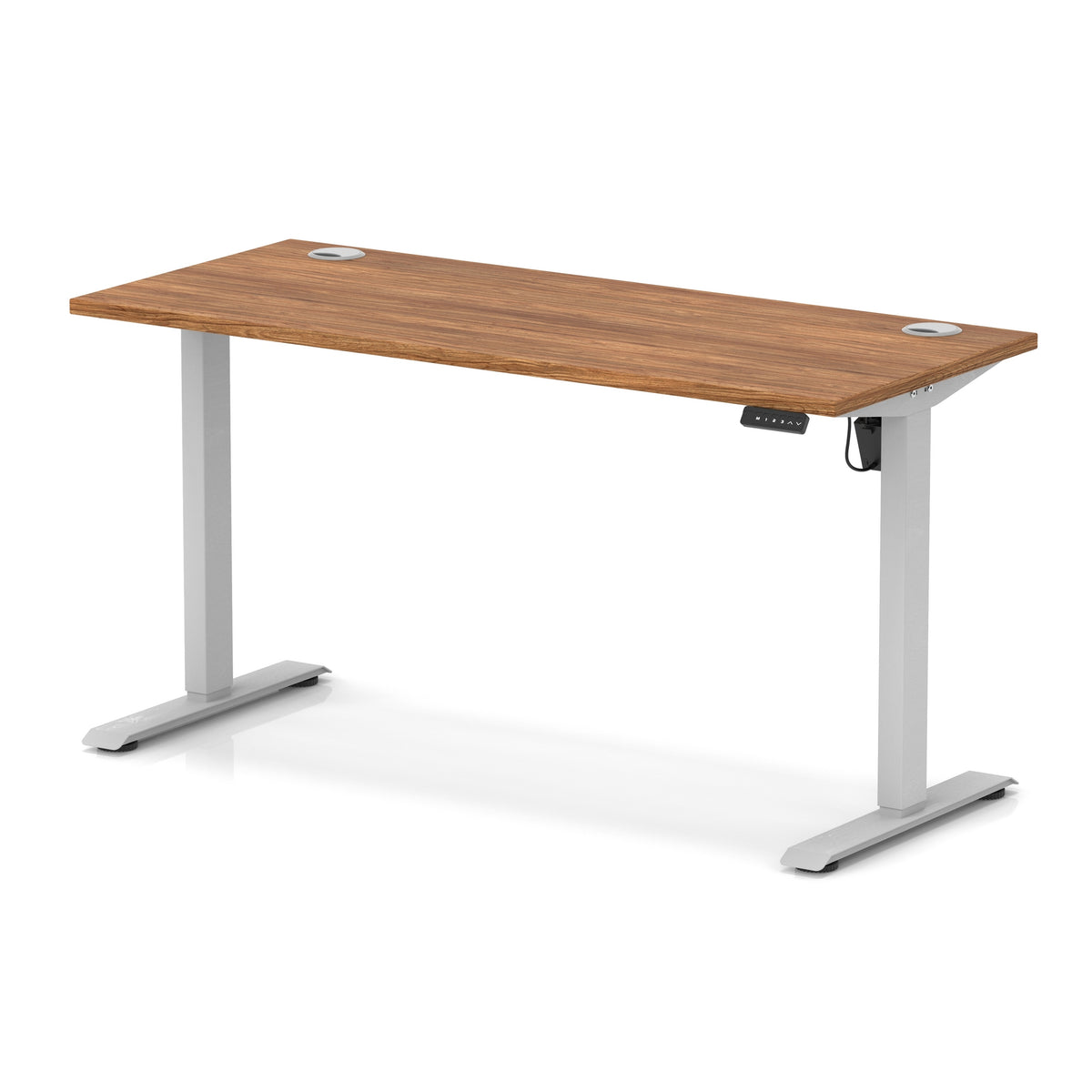 Dynamic Air Lite Slimline 1400mm desk in Walnut with silver legs