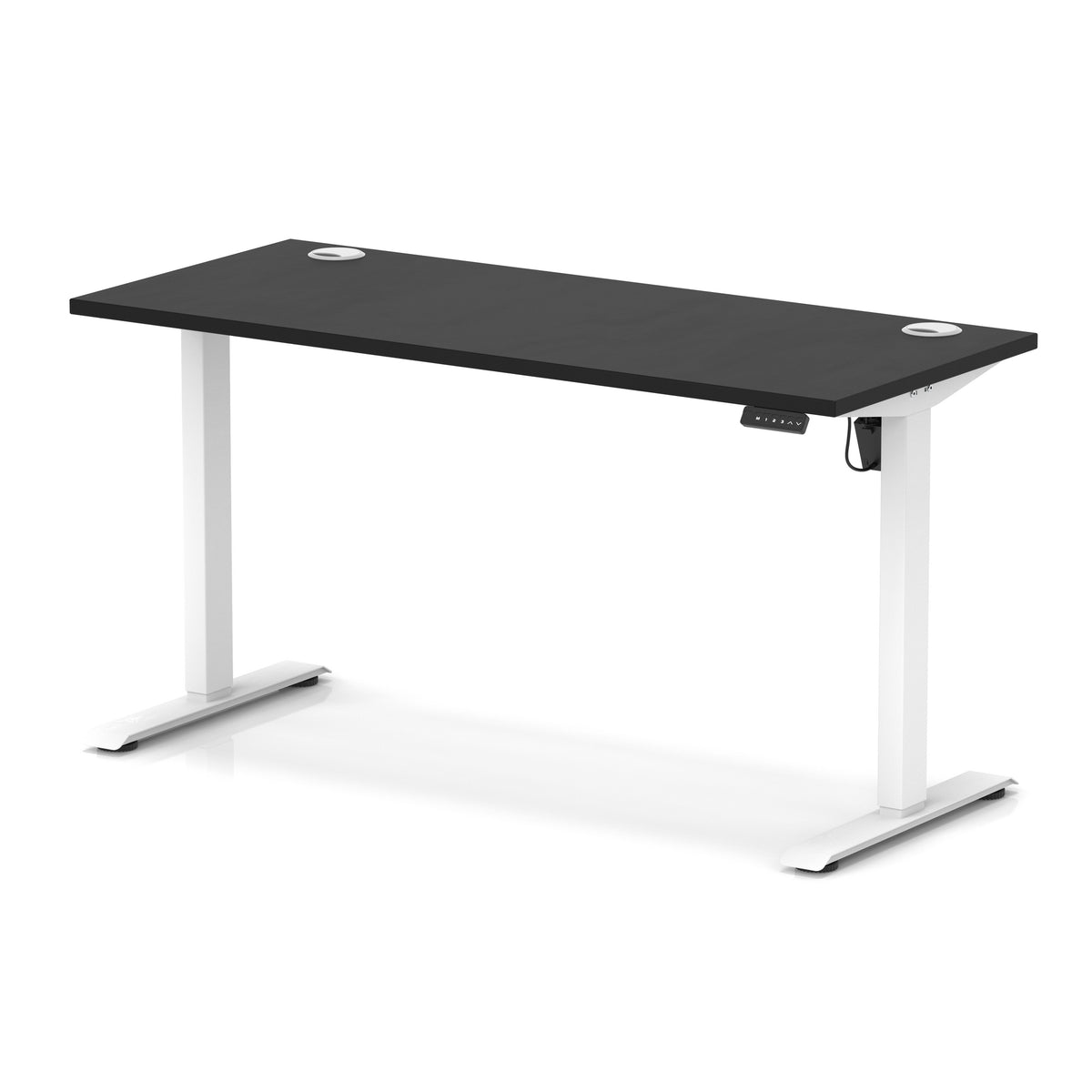 Dynamic Air Lite Slimline 1400mm desk in Black with white legs