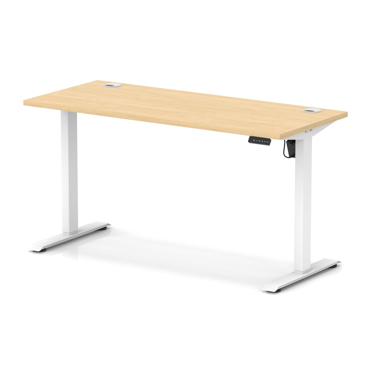 Dynamic Air Lite Slimline 1400mm desk in Maple with white legs