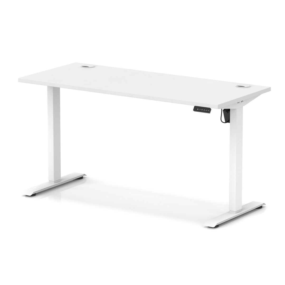 Dynamic Air Lite Slimline 1400mm desk in White with white legs